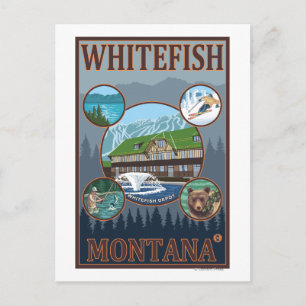 Whitefish, MontanaScenic Travel Poster Postcard