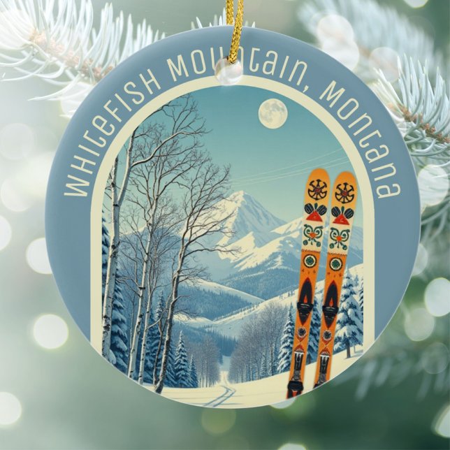 Whitefish Mountain Montana ski souvenir  Ceramic Tree Decoration (Creator Uploaded)