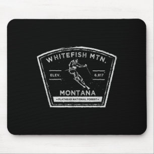 Whitefish Mountain Montana Snow Skiing  Mouse Mat
