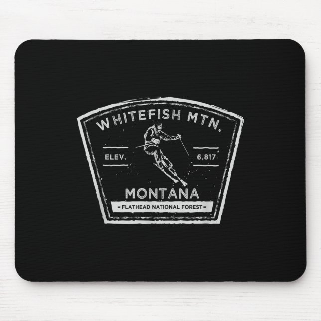 Whitefish Mountain Montana Snow Skiing  Mouse Mat (Front)