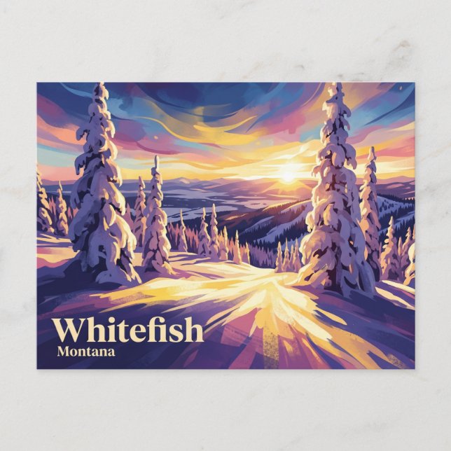 Whitefish Mountain Resort USA Postcard (Front)