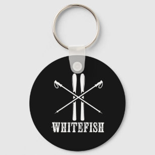 Whitefish Mountain Ski Skier Skiing Nordic Alpine Key Ring