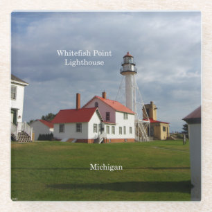 Whitefish Point Lighthouse glass coaster