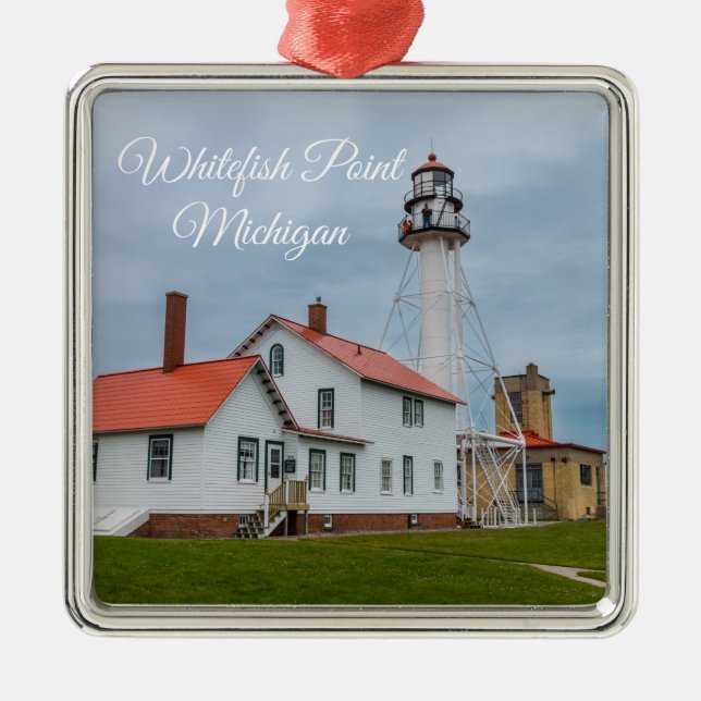 Whitefish Point Lighthouse Metal Tree Decoration (Front)