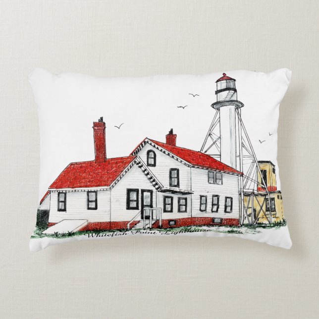 Whitefish Point Lighthouse Pillow (Front)