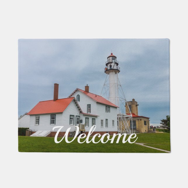 Whitefish Point Lighthouse Welcome Doormat (Front)