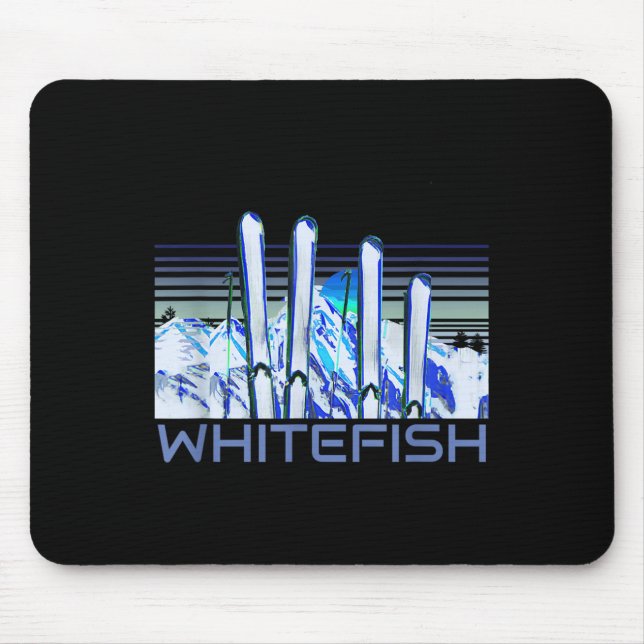 Whitefish Ski Accessories Retro Whitefish Skiing  Mouse Mat (Front)