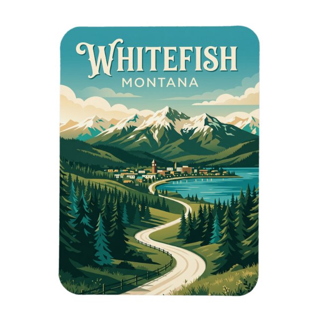 Whitefish USA Magnet (Vertical)