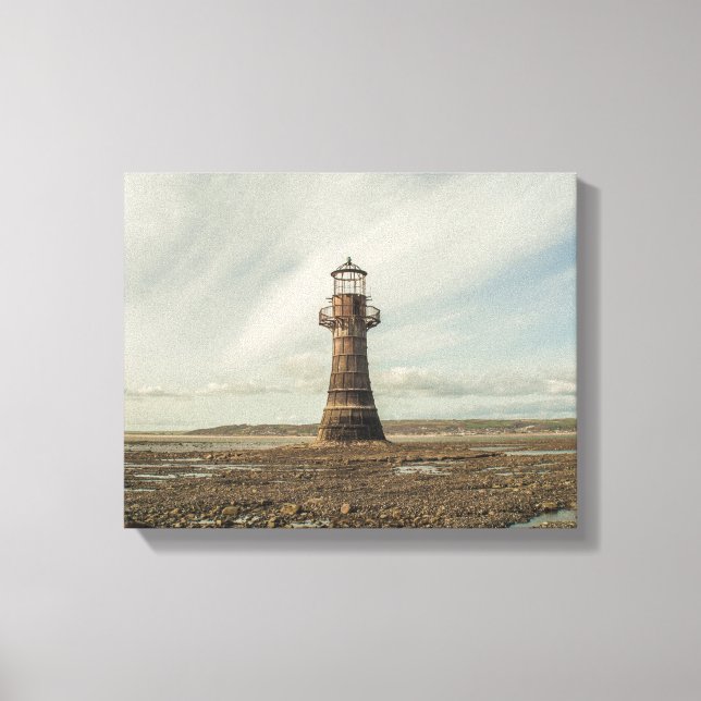 Whiteford Lighthouse, Gower Peninsula, South Wales Canvas Print (Front)