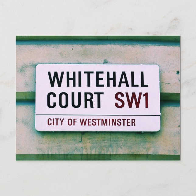 Whitehall Court - Westminster Sign Postcard (Front)