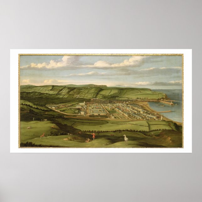 Whitehaven, Cumbria, Showing Flatt Hall, c.1730-35 Poster (Front)