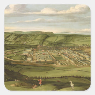 Whitehaven, Cumbria, Showing Flatt Hall, c.1730-35 Square Sticker