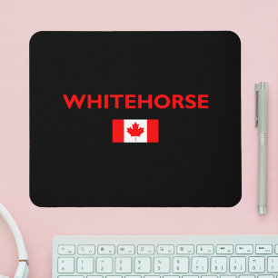 Whitehorse Canada Canadian Flag Dark Colour Mouse Mat