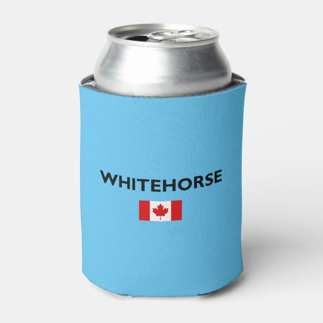 Whitehorse Canada Canadian Flag Light-Colour Can Cooler (Can Front)