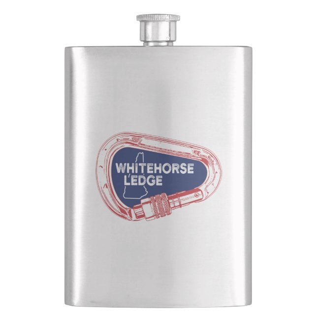 Whitehorse Ledge New Hampshire Climbing Carabiner Hip Flask (Front)