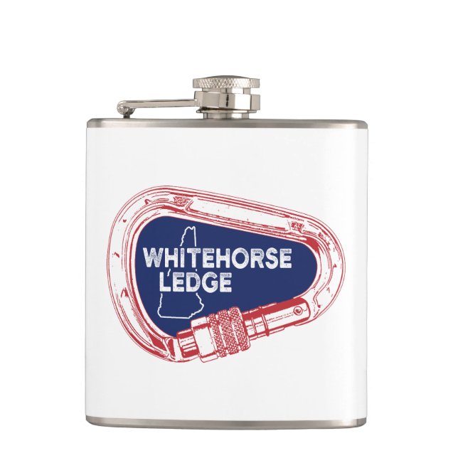 Whitehorse Ledge New Hampshire Climbing Carabiner Hip Flask (Front)