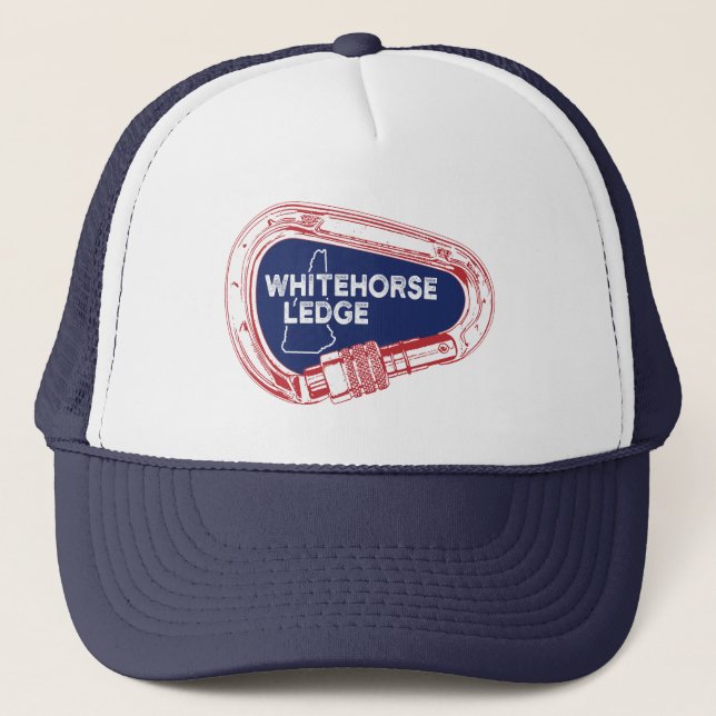 Whitehorse Ledge New Hampshire Climbing Carabiner Trucker Hat (Front)