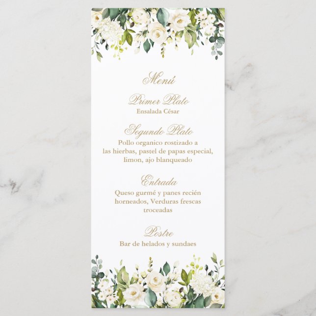 Whiterose bouquet menu (Front)