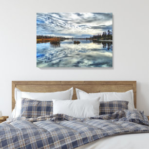 Whiteshell Autumn Reflection Stretch Canvas Print
