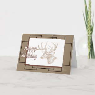 Whitetail Bday-customise Thank You Card