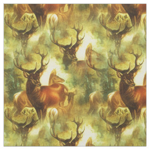 Whitetail Buck and Doe Fabric
