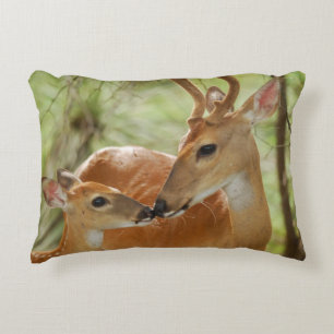 Whitetail Buck And Fawn Bonding Decorative Cushion