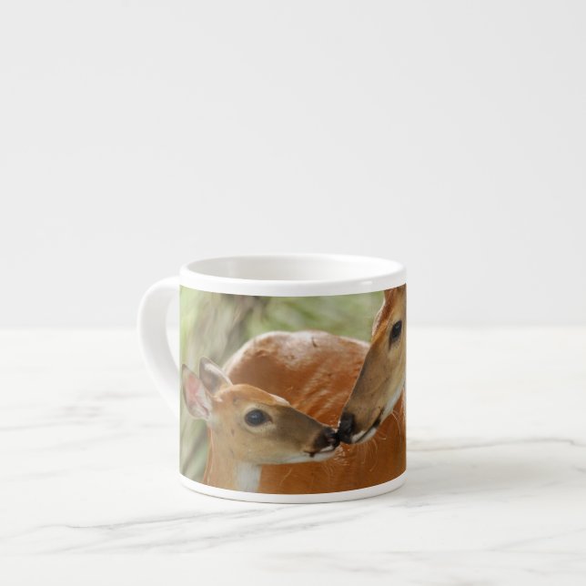 Whitetail Buck And Fawn Bonding Espresso Cup (Front Left)