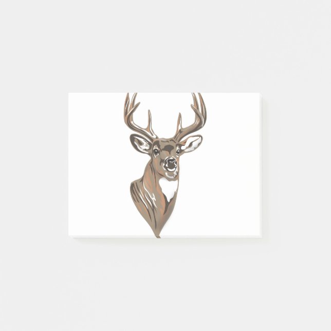 Whitetail Buck Deer Head Post-it Notes (Front)