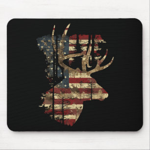 Whitetail Buck Deer Hunting 4th Of July Usa Americ Mouse Mat