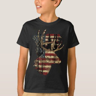 Whitetail Buck Deer Hunting 4th Of July Usa Americ T-Shirt