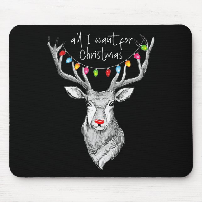 Whitetail Buck Deer Hunting  All I Want for Christ Mouse Mat (Front)