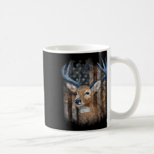 Whitetail Buck Deer Hunting American Flag Buck Hun Coffee Mug