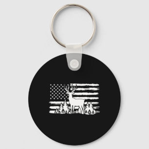 Whitetail Buck Deer Hunting Shirt American Vintage Key Ring