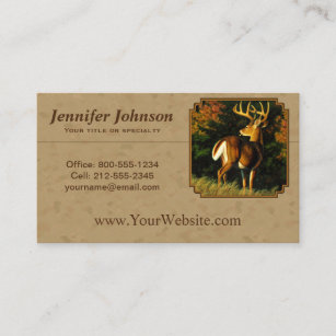 Whitetail Buck Deer Hunting Tan Business Card