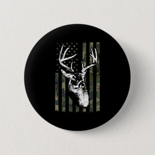 Whitetail Buck Deer Hunting USA Camouflage America 6 Cm Round Badge