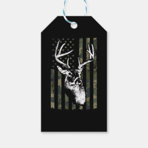 Whitetail Buck Deer Hunting USA Camouflage America Gift Tags