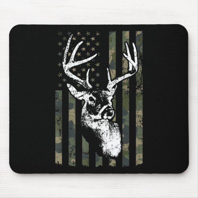 Whitetail Buck Deer Hunting USA Camouflage America Mouse Mat (Front)