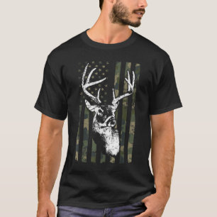 Whitetail Buck Deer Hunting USA Camouflage America T-Shirt