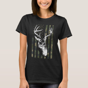 Whitetail Buck Deer Hunting USA Camouflage America T-Shirt