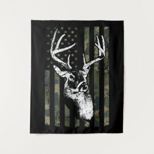 Whitetail Buck Deer Hunting USA Camouflage America Tapestry