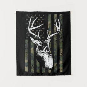 Whitetail Buck Deer Hunting USA Camouflage America Tapestry