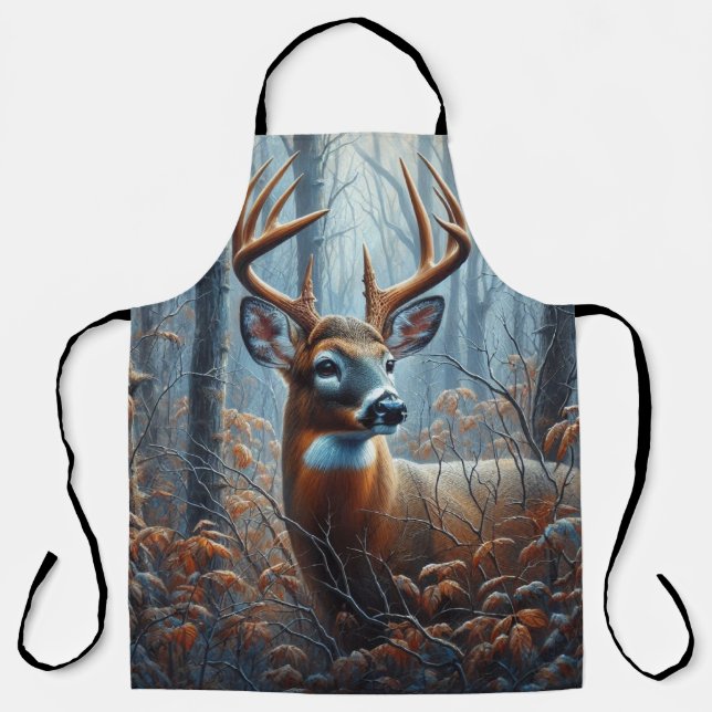 Whitetail Buck Deer in Forest Apron (Front)