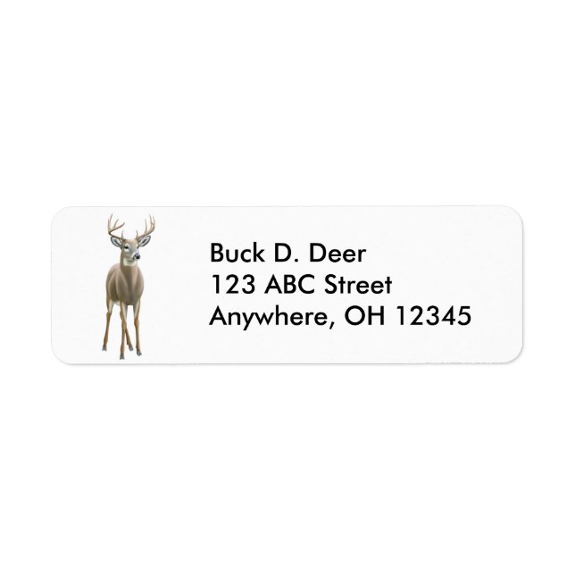 Whitetail Buck Deer Label (Front)