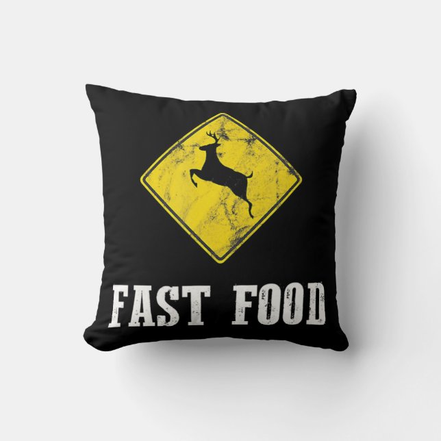 Whitetail Buck Fun Deer Hunting Season Fast Food H Cushion (Front)