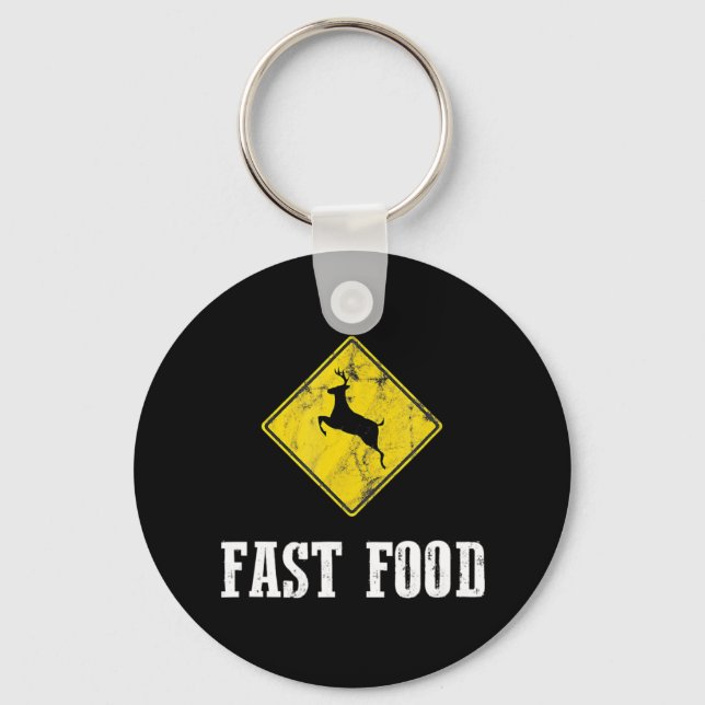 Whitetail Buck Fun Deer Hunting Season Fast Food H Key Ring (Front)