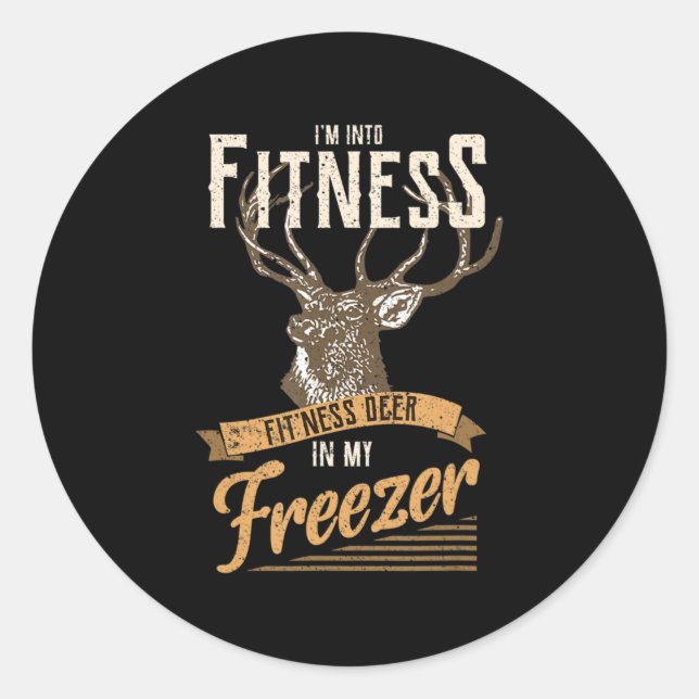 Whitetail Buck Fun Deer Hunting Season I'm Into Fi Classic Round Sticker (Front)