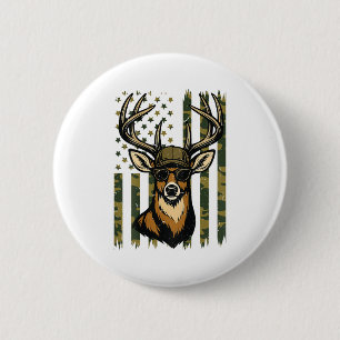 Whitetail Buck Youth Boy Deer Hunting Camo America 6 Cm Round Badge