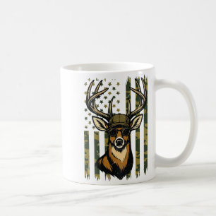 Whitetail Buck Youth Boy Deer Hunting Camo America Coffee Mug