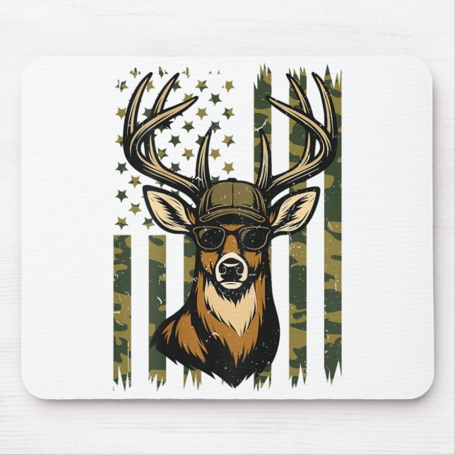Whitetail Buck Youth Boy Deer Hunting Camo America Mouse Mat (Front)