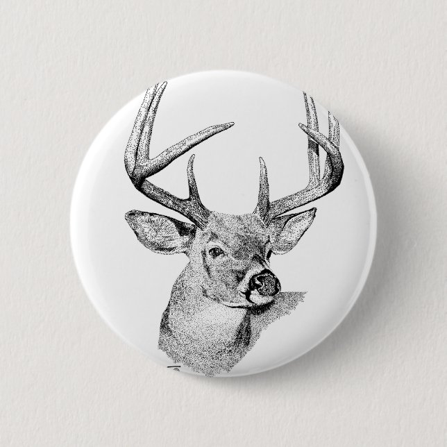 Whitetail Deer 6 Cm Round Badge (Front)